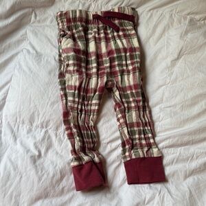 Little Bipsy Red and Green Plaid Kids Pajama Bottoms